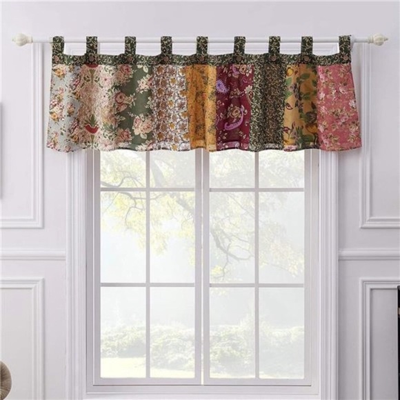 Antique Chic 21 X 84-Inch Cotton Window Patchwork Valance, Multicolor - Picture 6 of 7